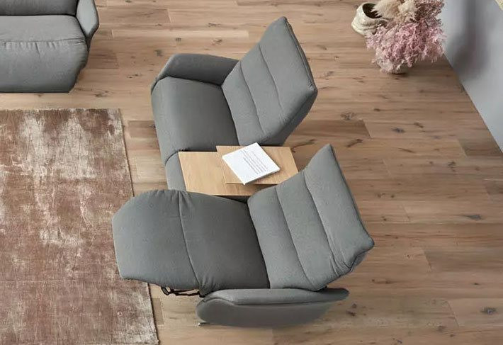 Azure 2.5 Seater Manual Recliner Sofa with Table (4080-41H) by Himolla