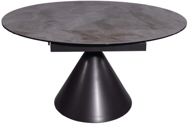 Alonsoe 85cm-136cm Ceramic Swivel Extending Dining Table (Matt Grey)