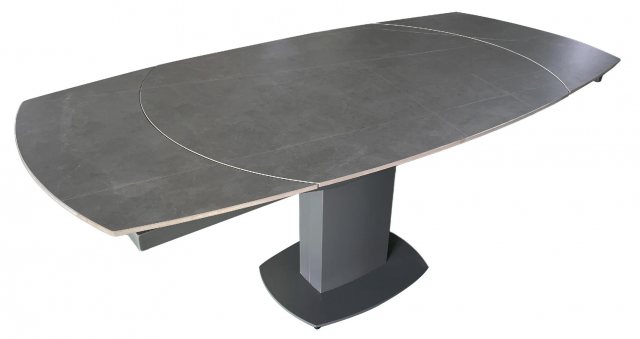 Oliver Swivel Extending 120-180cm Dining Table (Matt Grey Ceramic)