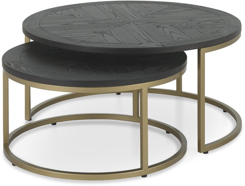 Chevron Peppercorn Ash Nest of Coffee Tables by Bentley Designs