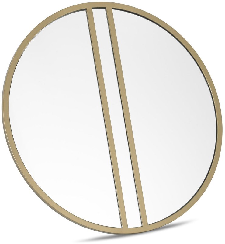 Chevron Satin Brass Mirror by Bentley Designs