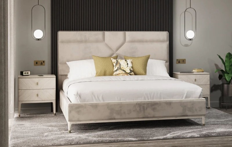 Leotta Superking 6ft Bedframe (Stone) by Vida Living