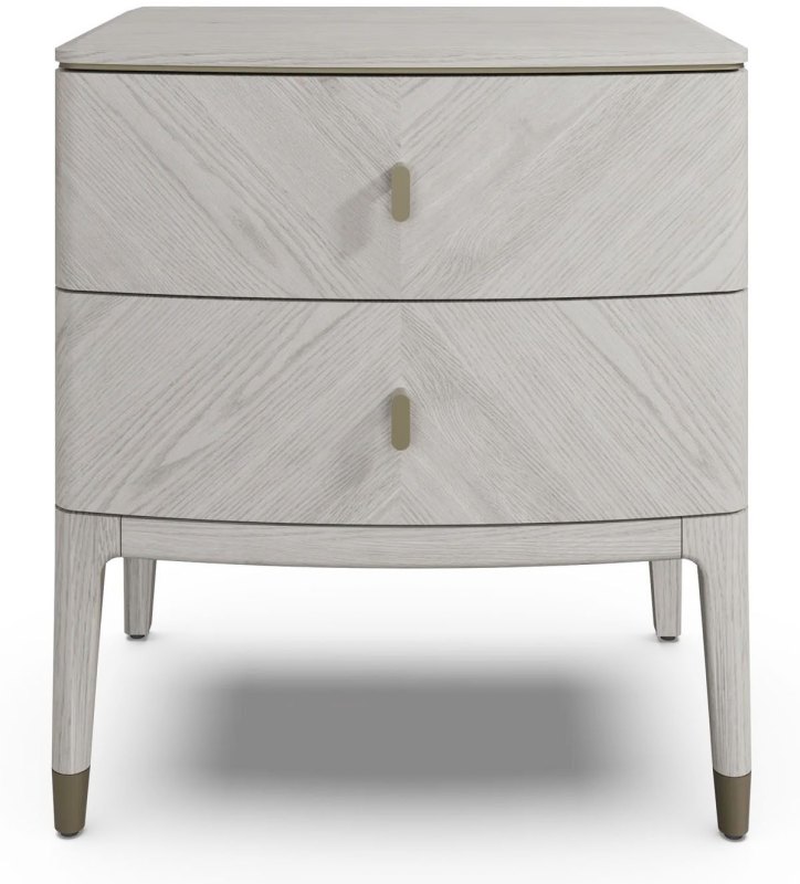 Leotta 2 Drawer Bedside Chest (Stone) by Vida Living