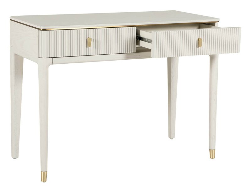 Leotta 2 Drawer Dressing Table (Stone) by Vida Living Leotta 2 Drawer Dressing Table (Stone) by Vida Living
