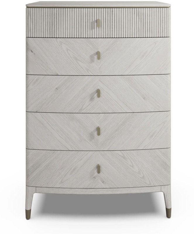 Leotta 5 Drawer Tall Chest (Stone) by Vida Living