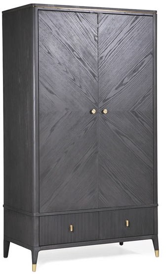 Leotta 2 Door + 2 Drawer Wardrobe (Ebony) by Vida Living