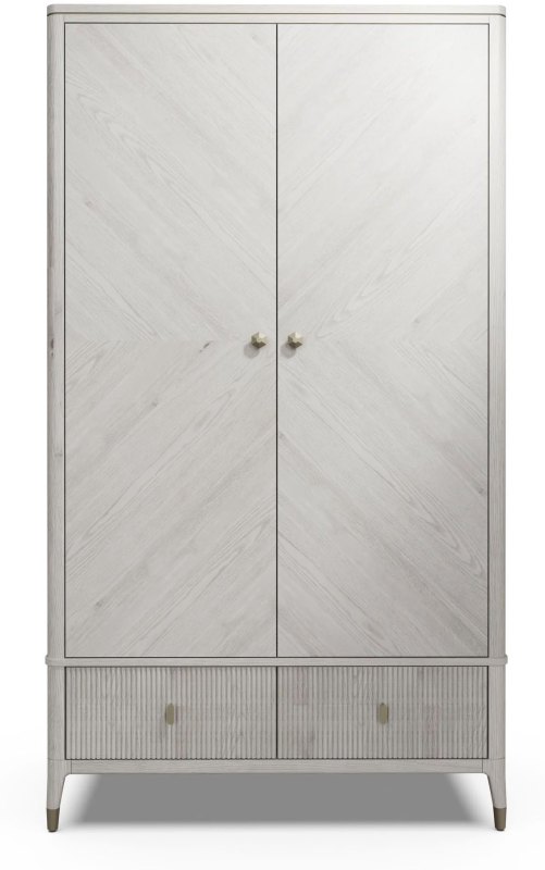 Leotta 2 Door + 2 Drawer Wardrobe (Stone) by Vida Living