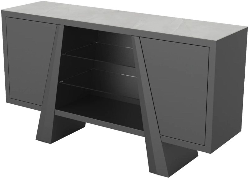 Dante Gloss Top Ceramic Grey Sideboard