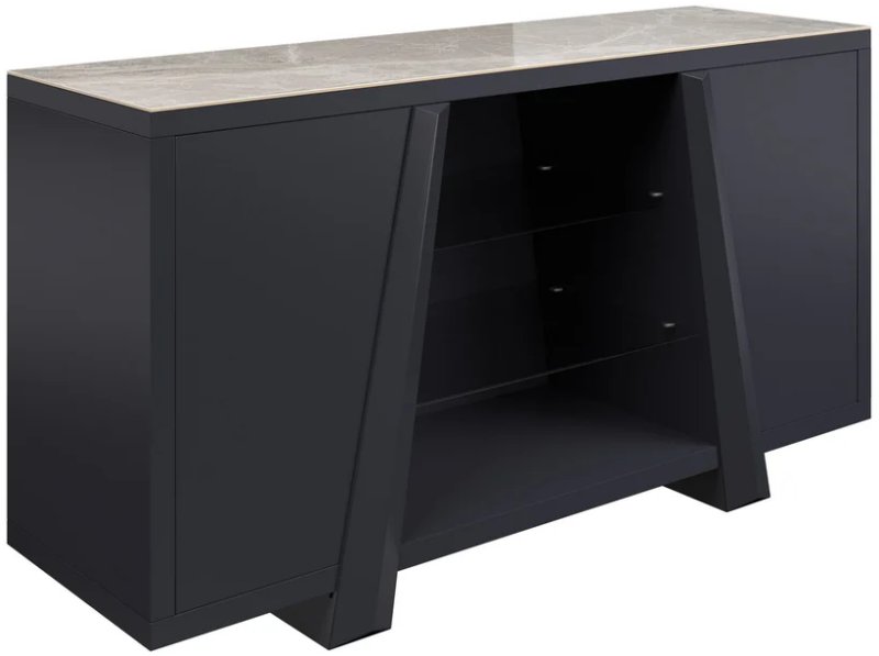 Dante Gloss Top Ceramic Grey Sideboard Dante Gloss Top Ceramic Grey Sideboard
