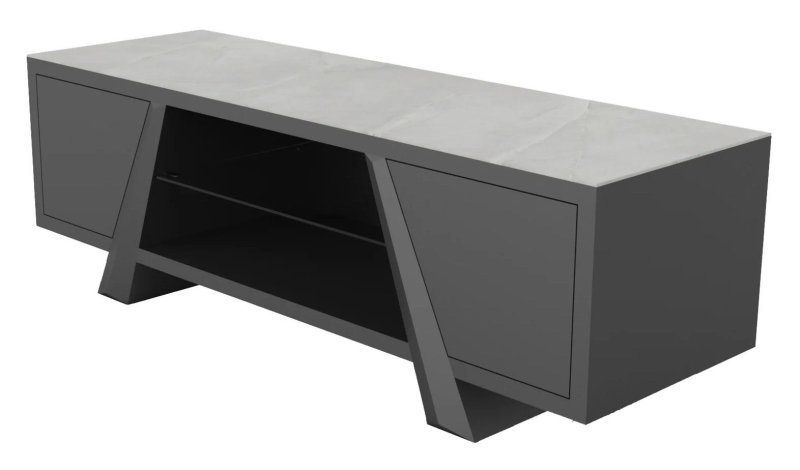 Dante Gloss Top Ceramic Grey TV Unit