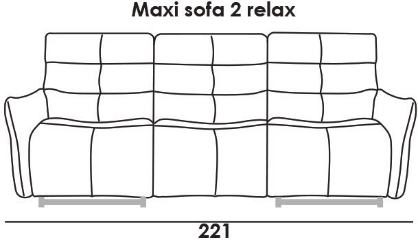 Nuvola Maxi 221cm Sofa (2 Electric Recliners) by Italia Living