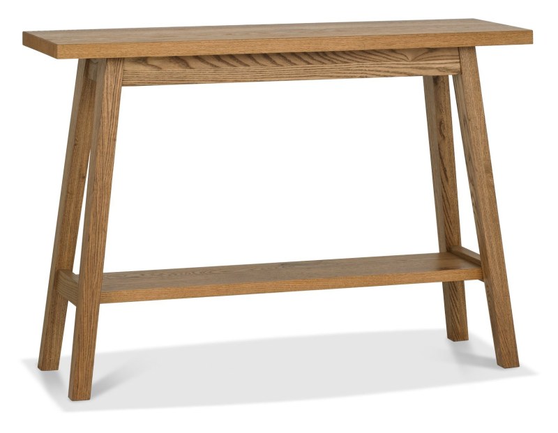Regent Rustic Oak Console Table with Shelf by Bentley Designs