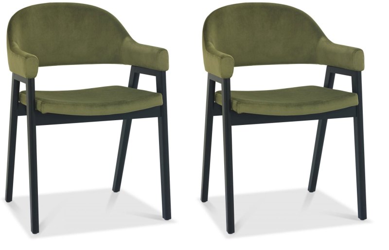 Regent Peppercorn Dining Armchairs (Cedar Velvet) by Bentley Designs