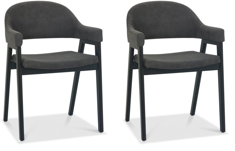 Regent Peppercorn Dining Armchairs (Grey Fabric) by Bentley Designs