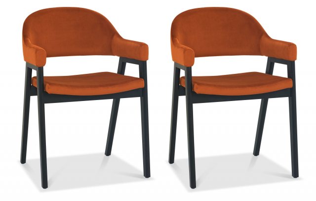 Regent Peppercorn Dining Armchairs (Rust Velvet) by Bentley Designs