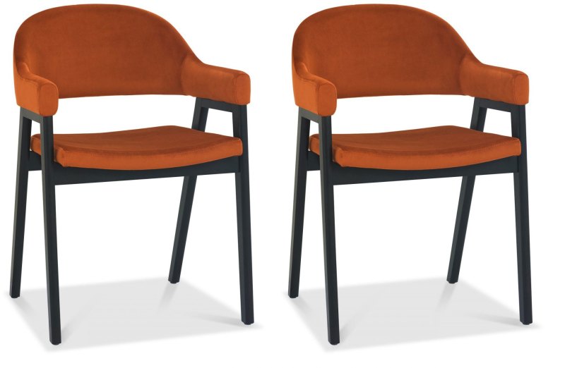 Regent Peppercorn Dining Armchairs (Rust Velvet) by Bentley Designs