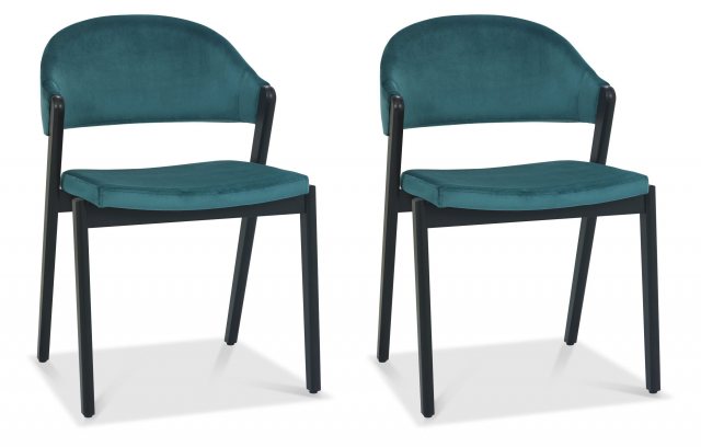 Regent Peppercorn Dining Chairs (Azure Velvet) by Bentley Designs