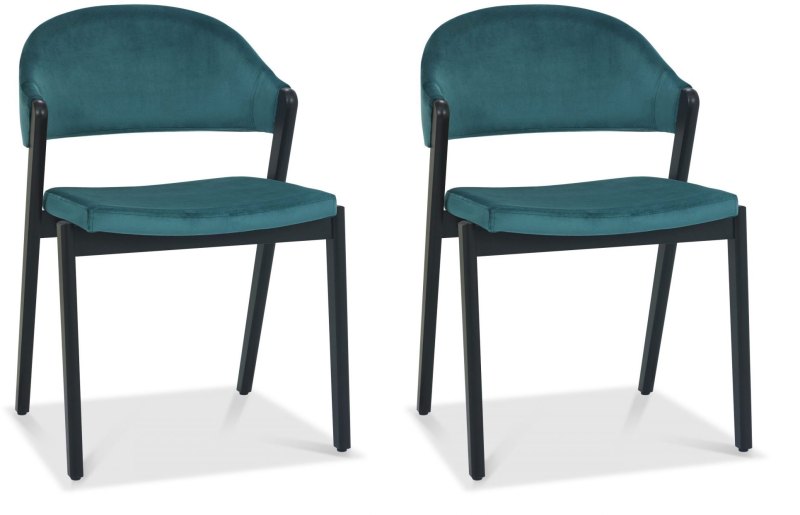 Regent Peppercorn Dining Chairs (Azure Velvet) by Bentley Designs