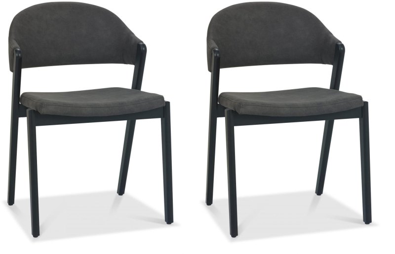 Regent Peppercorn Dining Chairs (Dark Grey Fabric) by Bentley Designs