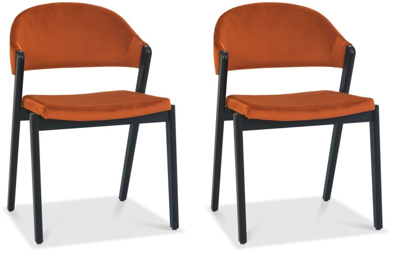 Regent Peppercorn Dining Chairs (Rust Velvet) by Bentley Designs