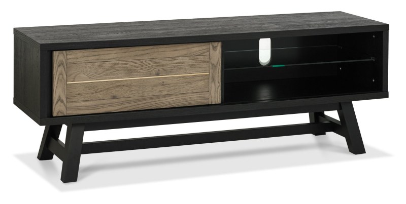 Regent Weathered Oak & Peppercorn Entertainment Unit by Bentley Designs