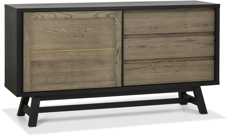 Regent Weathered Oak & Peppercorn Wide Sideboard by Bentley Designs