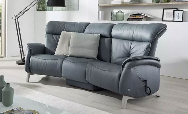 Swan Trapezoidal Electric Recliner Sofa (4748-69PR) by Himolla