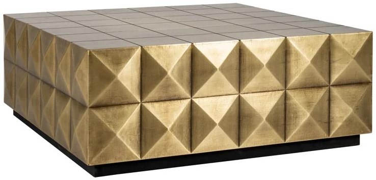 Coffee Table Collada Brushed Gold Incl. Glass Top by Richmond Interiors Coffee Table Collada Brushed Gold Incl. Glass Top by Richmond Interiors