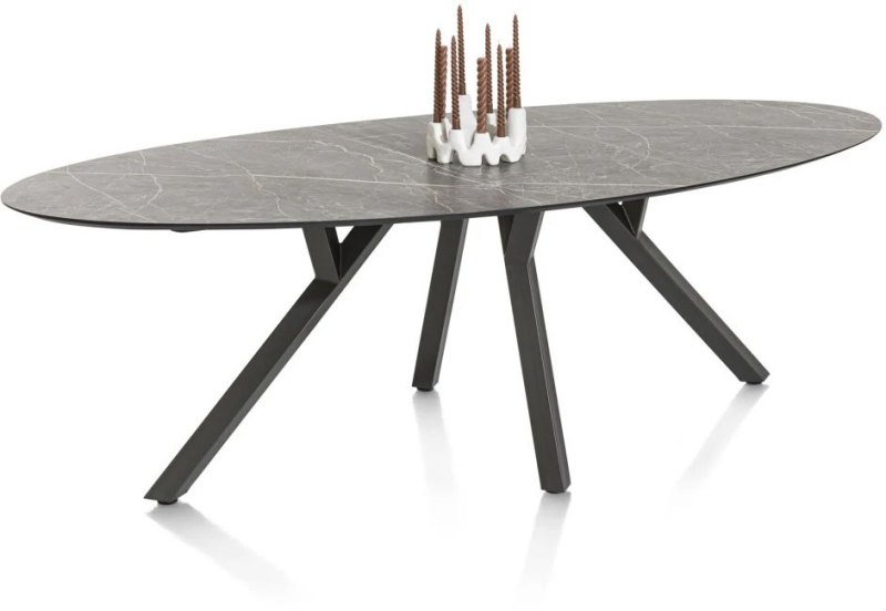 Minato 240 x 110cm Ellipse Dining Table (Light Grey Finish) by Habufa Minato 240 x 110cm Ellipse Dining Table (Light Grey Finish) by Habufa