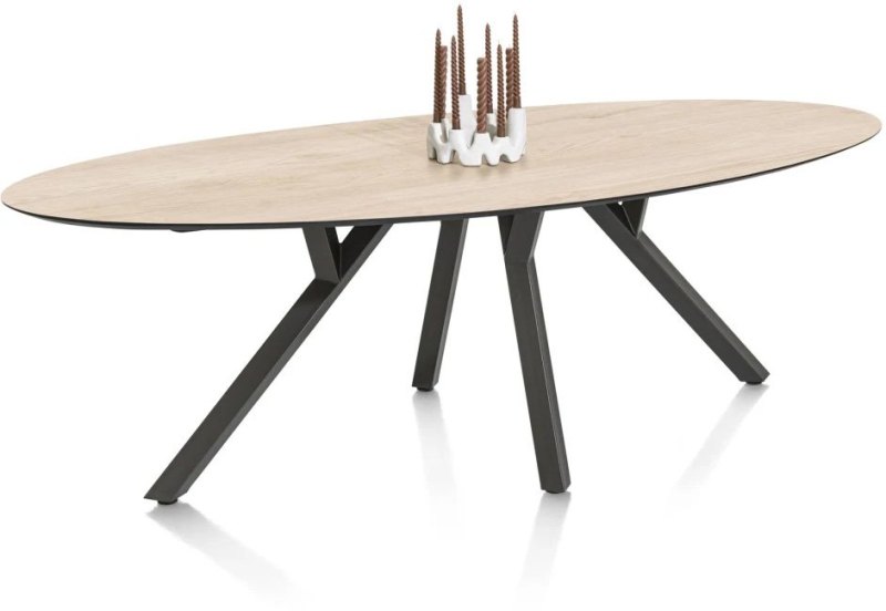 Minato 240 x 110cm Oval Dining Table (Light Natural Oak Finish) by Habufa Minato 240 x 110cm Oval Dining Table (Light Natural Oak Finish) by Habufa