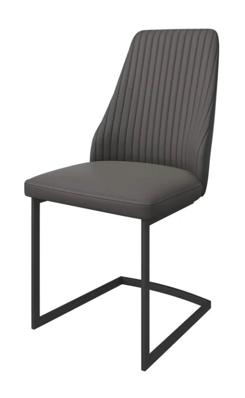 Mancini Dining Chair (Dark Grey Faux Leather) Mancini Dining Chair (Dark Grey Faux Leather)