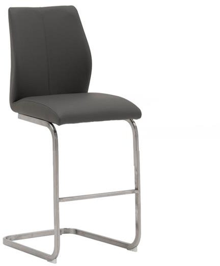 Pair of Irma Counter Stools (Grey & Brushed Steel) Pair of Irma Counter Stools (Grey & Brushed Steel)