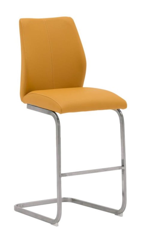 Pair of Irma Counter Stools (Pumpkin & Brushed Steel) Pair of Irma Counter Stools (Pumpkin & Brushed Steel)