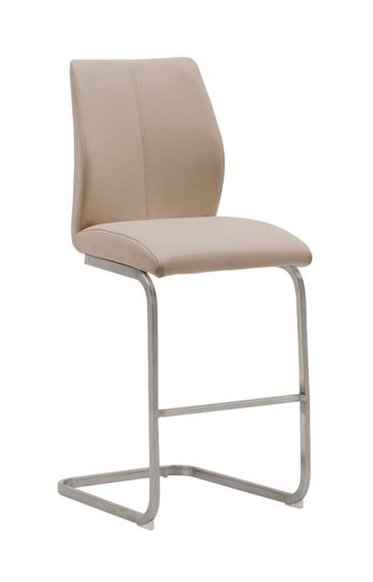 Pair of Irma Counter Stools (Taupe & Brushed Steel) Pair of Irma Counter Stools (Taupe & Brushed Steel)
