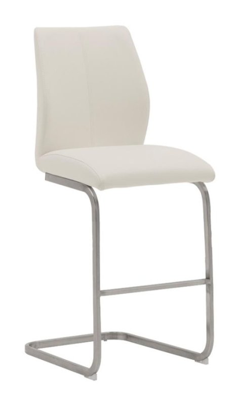 Pair of Irma Counter Stools (White & Brushed Steel) Pair of Irma Counter Stools (White & Brushed Steel)