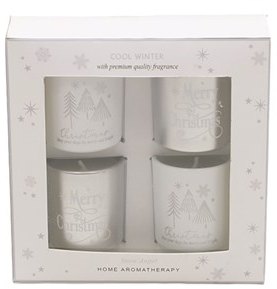 Set of 4 Xmas Votive Candles Set of 4 Xmas Votive Candles