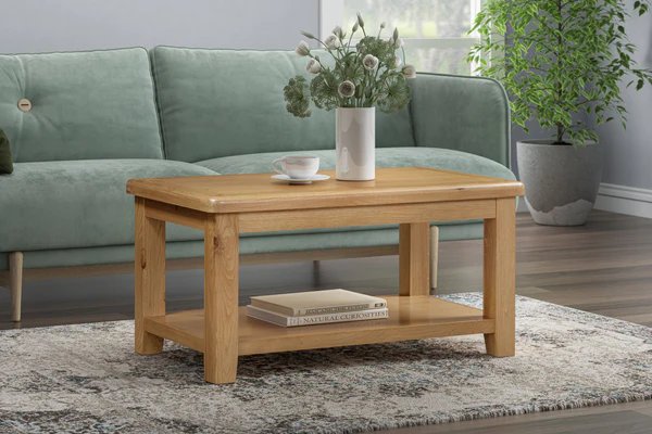 Queensbury Oak Coffee Table with Shelf Queensbury Oak Coffee Table with Shelf