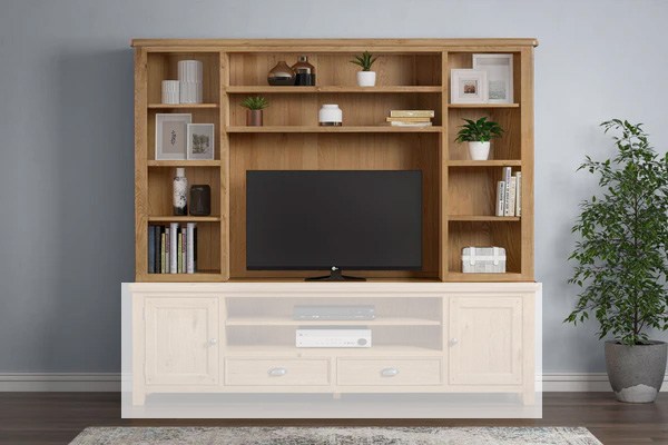 Queensbury Oak Media Bookcase Top for XL TV Unit Queensbury Oak Media Bookcase Top for XL TV Unit