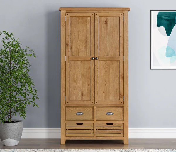 Queensbury Oak Double Larder Cupboard Queensbury Oak Double Larder Cupboard