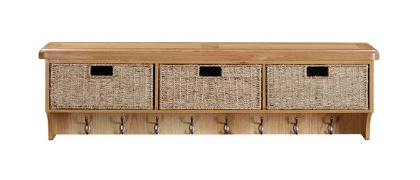 Shelf with hooks and baskets online