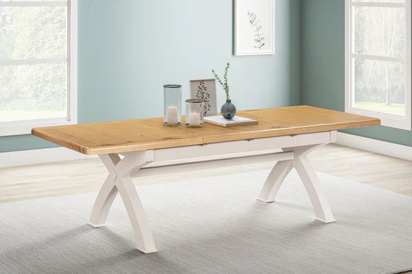 Queensbury Painted Small Cross Leg 180-26cm Extending Dining Table Queensbury Painted Small Cross Leg 180-26cm Extending Dining Table