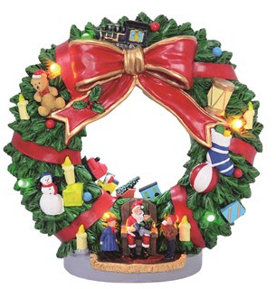 LED Santa Wreath 31cms LED Santa Wreath 31cms