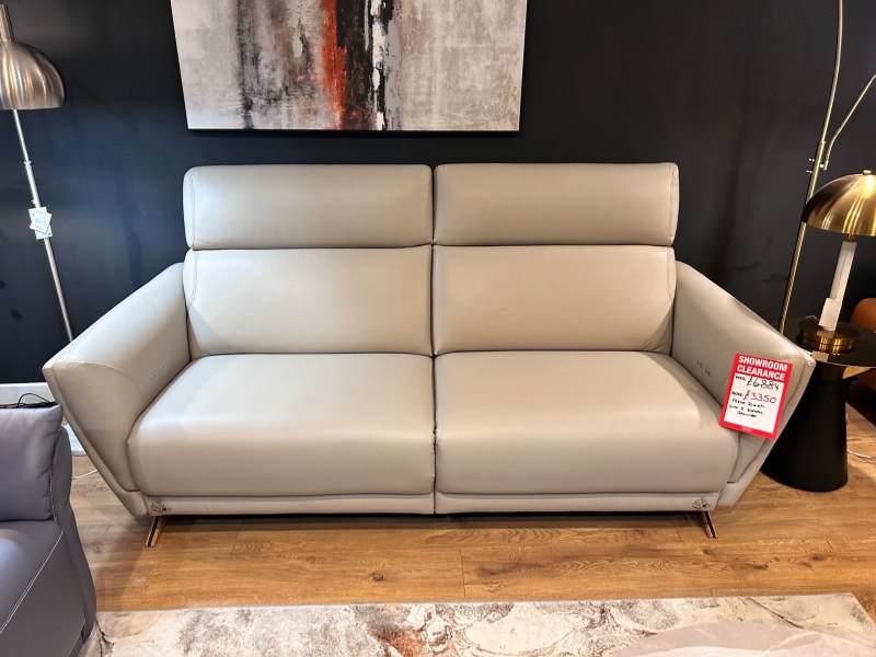 Nevis 210cm Sofa with 2 Electric Recliners by ROM Showroom Clearance Belgica Furniture