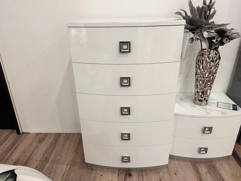 Kate 5 Drawer Tall Chest with Marble Top (Showroom Clearance) Kate 5 Drawer Tall Chest with Marble Top (Showroom Clearance)