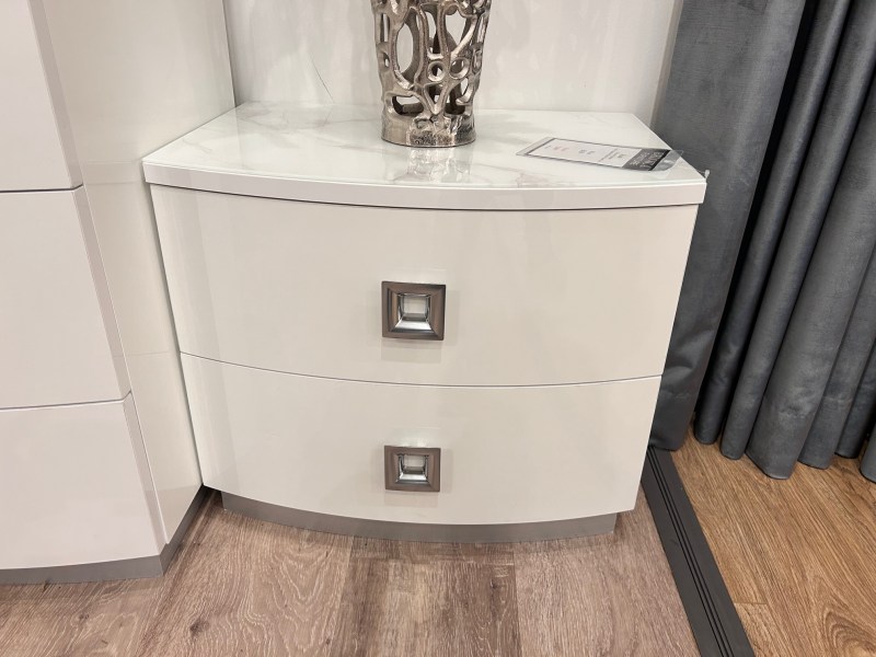 Kate 2 Drawer Bedside with Marble Top (Showroom Clearance) Kate 2 Drawer Bedside with Marble Top (Showroom Clearance)