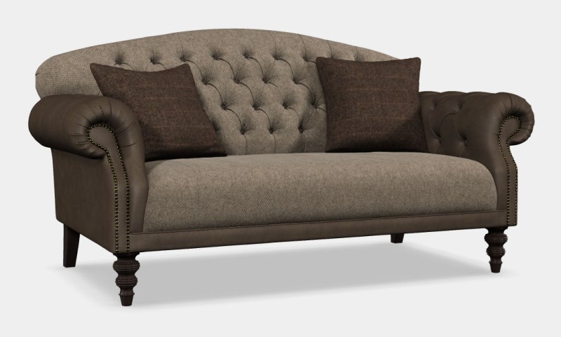Arbroath Petit Sofa (Fabric / Hide Mix) by Tetrad Harris Tweed Arbroath Petit Sofa (Fabric / Hide Mix) by Tetrad Harris Tweed