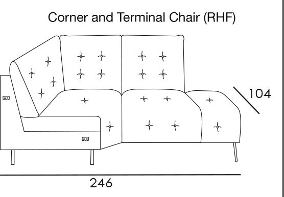 Bolzano Corner and Terminal Chair Section (RHF) by Italia Living Bolzano Corner and Terminal Chair Section (RHF) by Italia Living