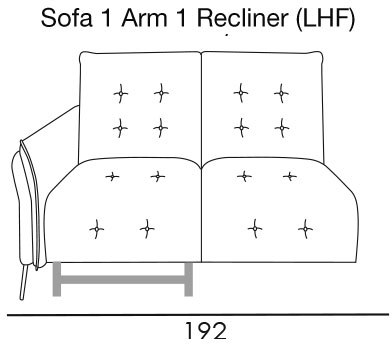 Bolzano Sofa 1 Arm 1 Recliner (LHF) by Italia Living Bolzano Sofa 1 Arm 1 Recliner (LHF) by Italia Living