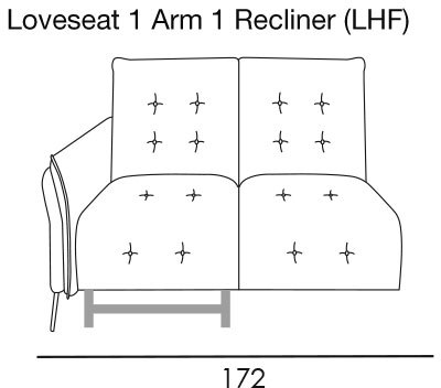 Bolzano Loveseat 1 Arm 1 Recliner (LHF) by Italia Living Bolzano Loveseat 1 Arm 1 Recliner (LHF) by Italia Living