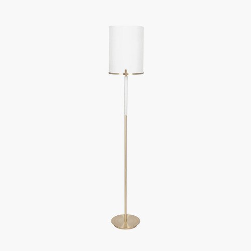 Midland Champagne Gold Metal & Marble effect floor Lamp Midland Champagne Gold Metal & Marble effect floor Lamp